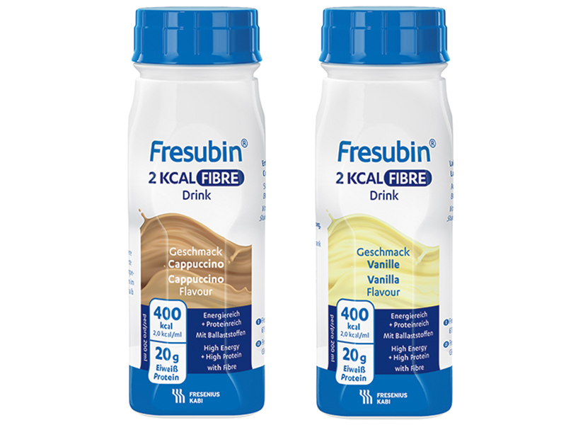 Fresubin® 2 kcal DRINK, magas energia- és fehérjetartalmú, rostmentes speciális élelmiszer.