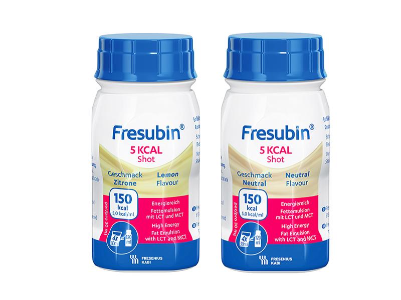 Fresubin® 5 kcal Shot, zsírbázisú speciális élelmiszer, magas MCT tartalommal.